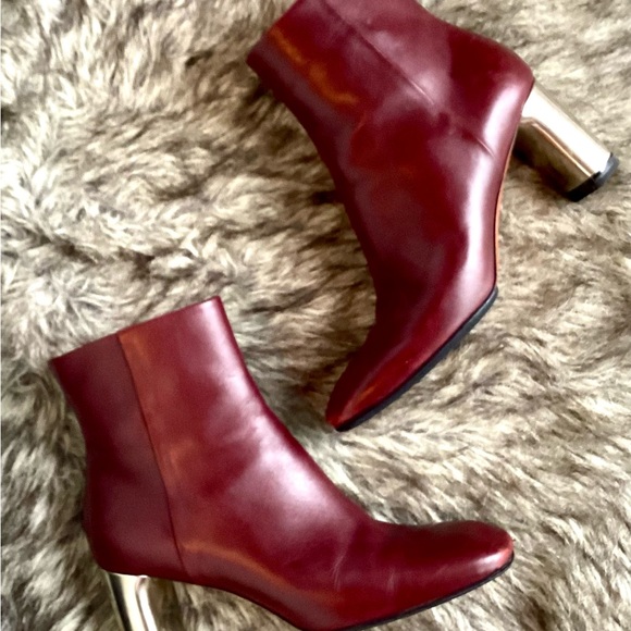 Celine Shoes - Celine #5 Phoebe Period Burgundy Ankle Boot